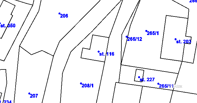 Parcela st. 116 v KÚ Čistá v Krkonoších, Katastrální mapa