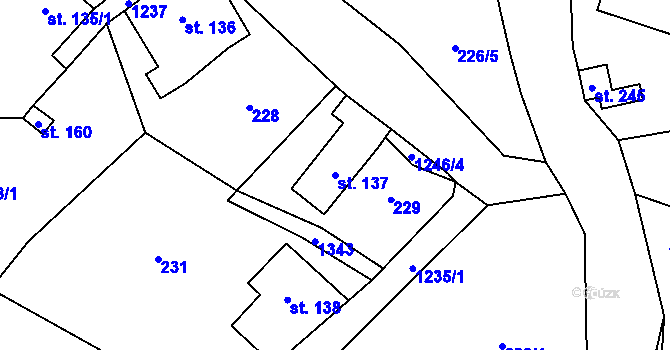 Parcela st. 137 v KÚ Čistá v Krkonoších, Katastrální mapa