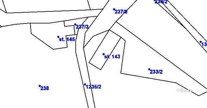 Parcela st. 143 v KÚ Čistá v Krkonoších, Katastrální mapa