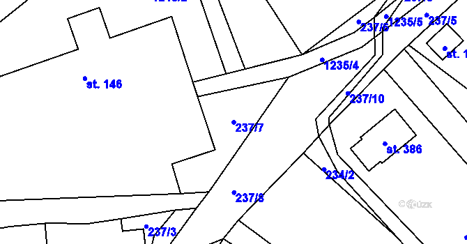 Parcela st. 237/7 v KÚ Čistá v Krkonoších, Katastrální mapa