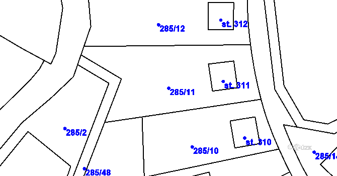 Parcela st. 285/11 v KÚ Čistá v Krkonoších, Katastrální mapa
