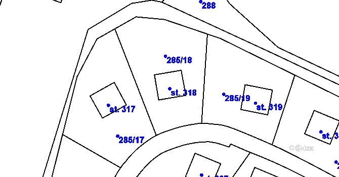 Parcela st. 318 v KÚ Čistá v Krkonoších, Katastrální mapa