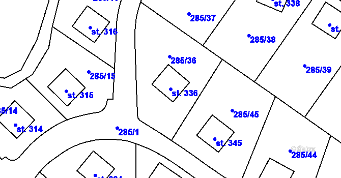 Parcela st. 336 v KÚ Čistá v Krkonoších, Katastrální mapa