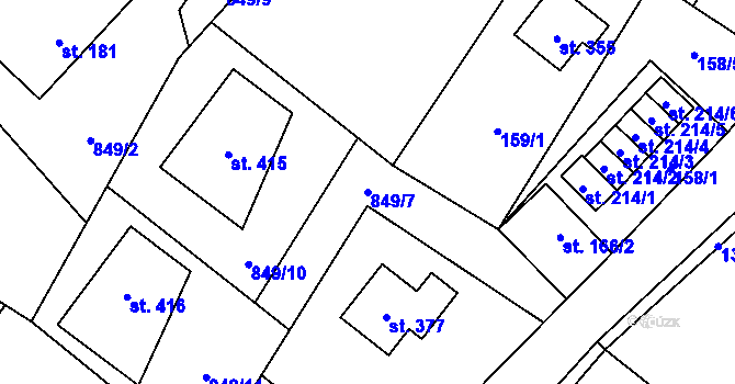 Parcela st. 849/7 v KÚ Čistá v Krkonoších, Katastrální mapa