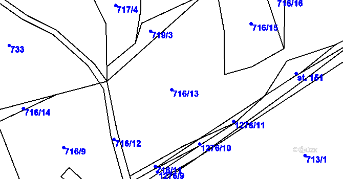 Parcela st. 716/13 v KÚ Čistá v Krkonoších, Katastrální mapa