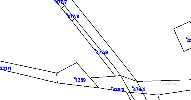 Parcela st. 477/9 v KÚ Čistá v Krkonoších, Katastrální mapa