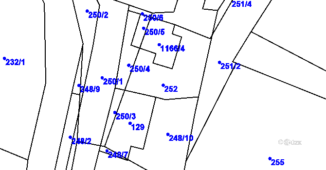 Parcela st. 252 v KÚ Čistá v Krkonoších, Katastrální mapa