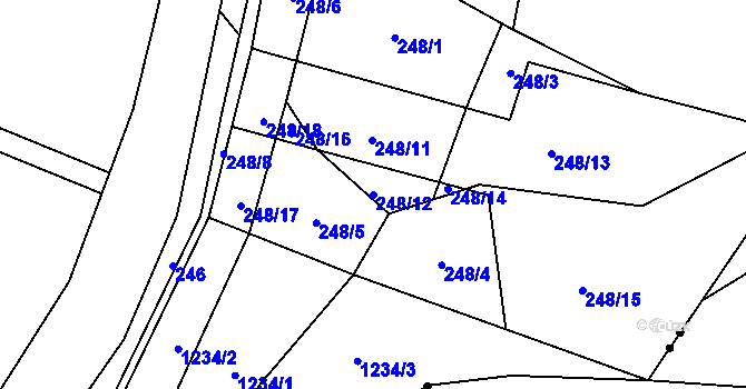 Parcela st. 248/12 v KÚ Čistá v Krkonoších, Katastrální mapa