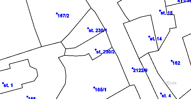 Parcela st. 230/2 v KÚ Červená Řečice, Katastrální mapa