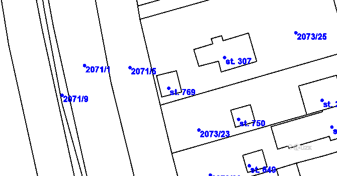 Parcela st. 769 v KÚ Červená Řečice, Katastrální mapa