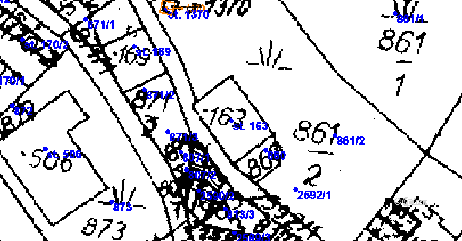 Parcela st. 163 v KÚ Červená Voda, Katastrální mapa