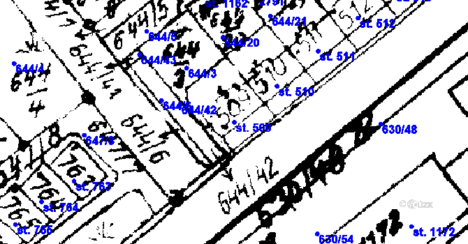 Parcela st. 509 v KÚ Červená Voda, Katastrální mapa