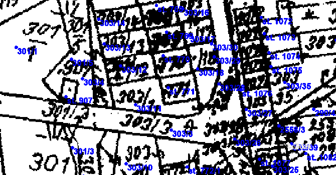 Parcela st. 771 v KÚ Červená Voda, Katastrální mapa