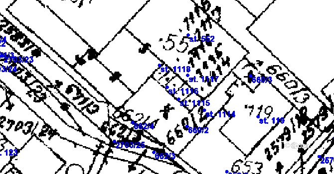 Parcela st. 1116 v KÚ Červená Voda, Katastrální mapa