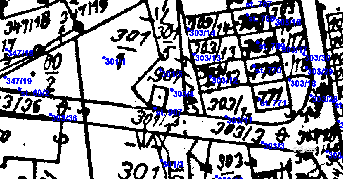 Parcela st. 303/4 v KÚ Červená Voda, Katastrální mapa