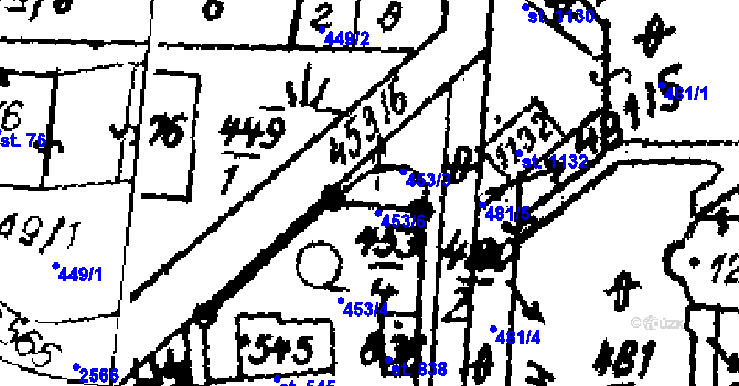 Parcela st. 453/3 v KÚ Červená Voda, Katastrální mapa