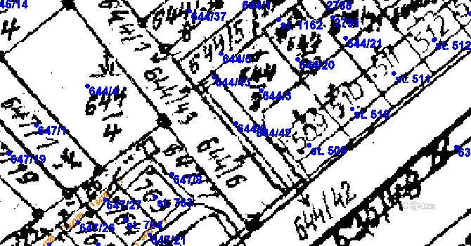 Parcela st. 644/6 v KÚ Červená Voda, Katastrální mapa