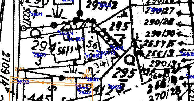 Parcela st. 2557/13 v KÚ Červená Voda, Katastrální mapa