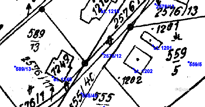 Parcela st. 2576/12 v KÚ Červená Voda, Katastrální mapa