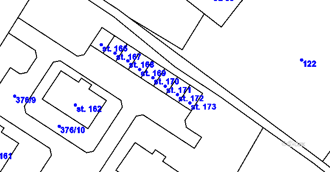 Parcela st. 171 v KÚ Dolní Orlice, Katastrální mapa
