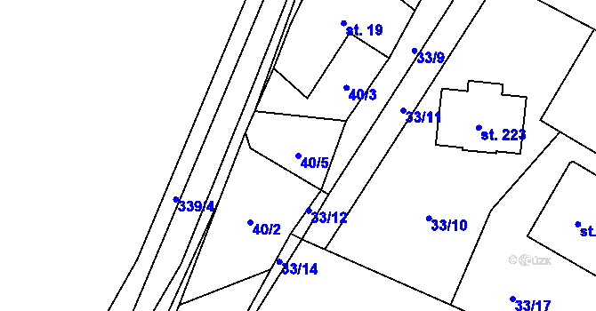 Parcela st. 40/5 v KÚ Dolní Orlice, Katastrální mapa