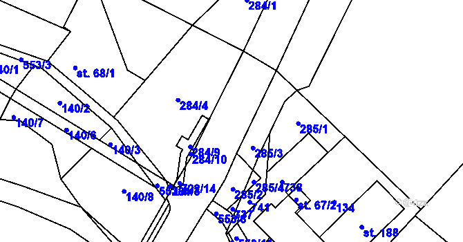 Parcela st. 722 v KÚ Dolní Orlice, Katastrální mapa