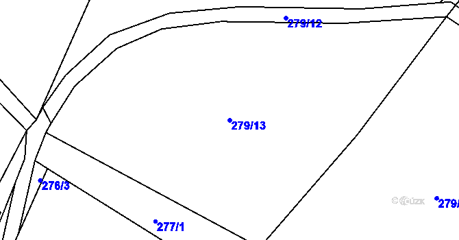 Parcela st. 279/13 v KÚ Dolní Orlice, Katastrální mapa