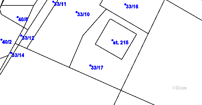 Parcela st. 33/17 v KÚ Dolní Orlice, Katastrální mapa