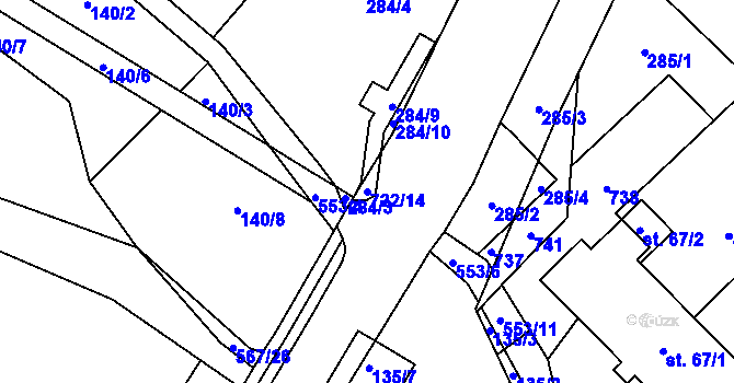 Parcela st. 722/14 v KÚ Dolní Orlice, Katastrální mapa