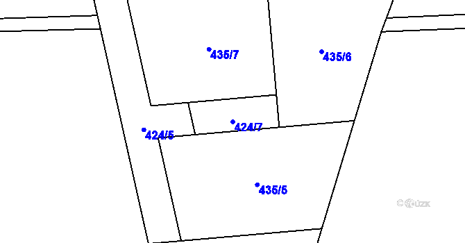 Parcela st. 424/7 v KÚ Horní Orlice, Katastrální mapa