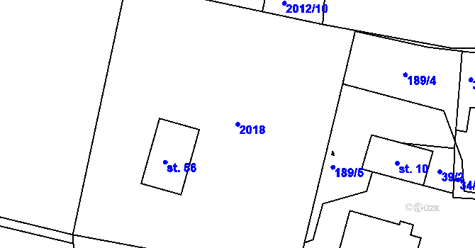 Parcela st. 2018 v KÚ Mlýnice u Červené Vody, Katastrální mapa