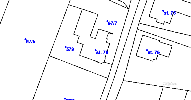 Parcela st. 78 v KÚ Mlýnický Dvůr, Katastrální mapa