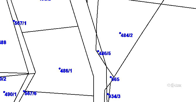 Parcela st. 486/5 v KÚ Mlýnický Dvůr, Katastrální mapa