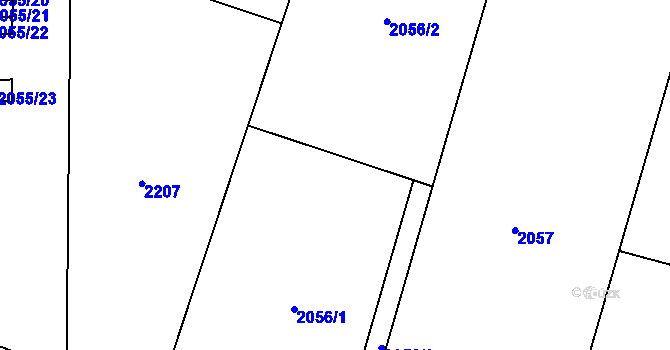 Parcela st. 2056 v KÚ Mlýnický Dvůr, Katastrální mapa