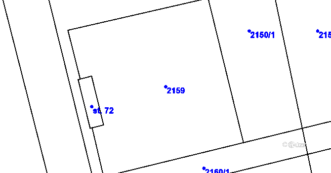 Parcela st. 2159 v KÚ Mlýnický Dvůr, Katastrální mapa