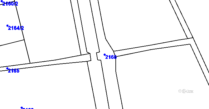Parcela st. 2166 v KÚ Mlýnický Dvůr, Katastrální mapa