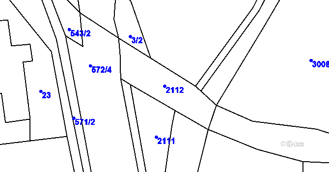 Parcela st. 2112 v KÚ Mlýnický Dvůr, Katastrální mapa