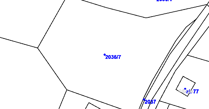 Parcela st. 2036/7 v KÚ Mlýnický Dvůr, Katastrální mapa