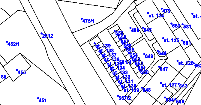 Parcela st. 137 v KÚ Mlýnický Dvůr, Katastrální mapa
