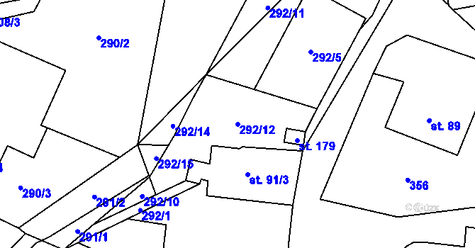 Parcela st. 292/12 v KÚ Moravský Karlov, Katastrální mapa