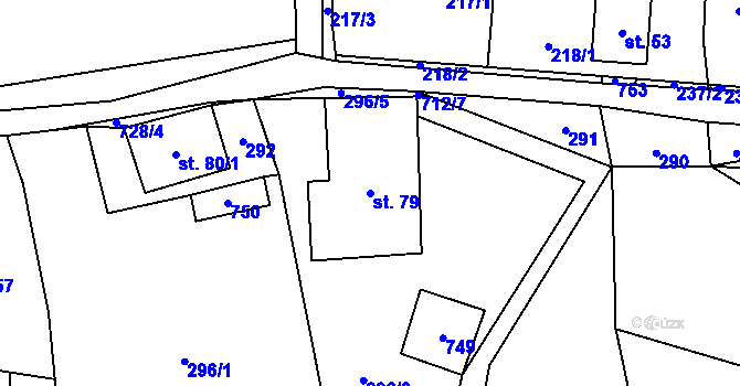 Parcela st. 79 v KÚ Šanov u Červené Vody, Katastrální mapa