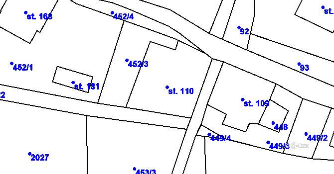 Parcela st. 110 v KÚ Šanov u Červené Vody, Katastrální mapa