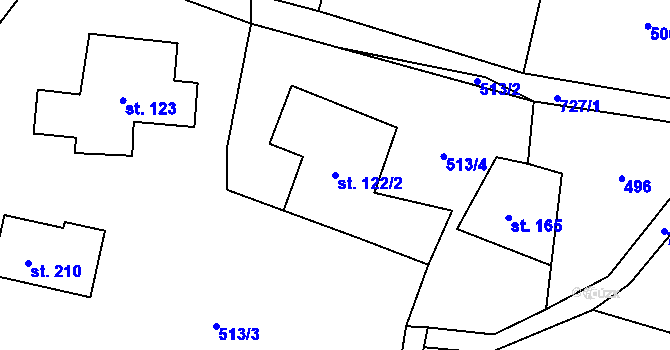 Parcela st. 122/2 v KÚ Šanov u Červené Vody, Katastrální mapa