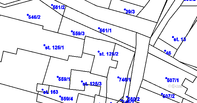 Parcela st. 125/2 v KÚ Šanov u Červené Vody, Katastrální mapa