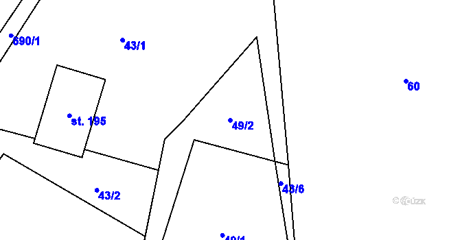 Parcela st. 49/2 v KÚ Šanov u Červené Vody, Katastrální mapa