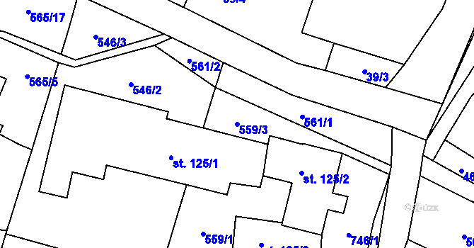 Parcela st. 559/3 v KÚ Šanov u Červené Vody, Katastrální mapa