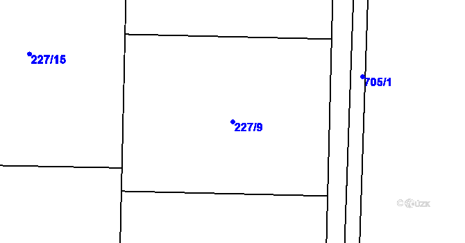 Parcela st. 227/9 v KÚ Šanov u Červené Vody, Katastrální mapa