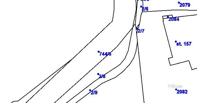 Parcela st. 744/5 v KÚ Šanov u Červené Vody, Katastrální mapa