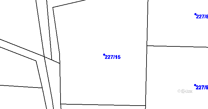 Parcela st. 227/15 v KÚ Šanov u Červené Vody, Katastrální mapa