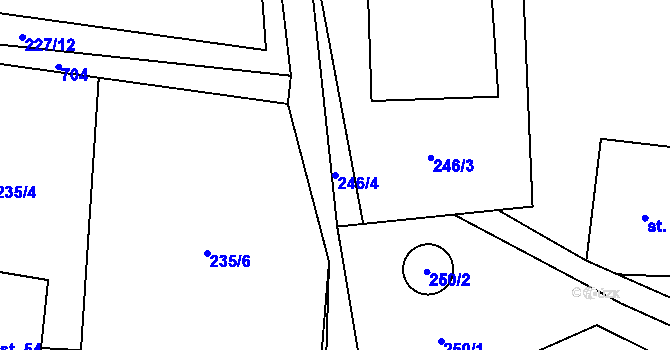Parcela st. 246/4 v KÚ Šanov u Červené Vody, Katastrální mapa